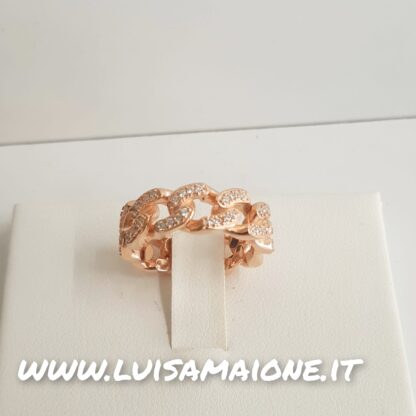 Anello Grumetta Rosè con Zirconi Bianchi - immagine 3