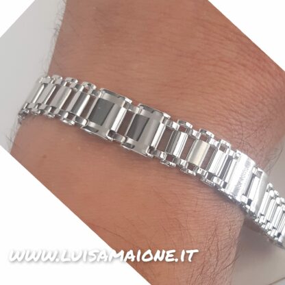 Bracciale FIBO Uomo Semirigido in Oro Bianco 750