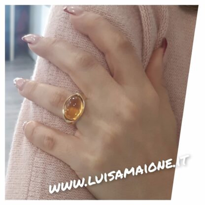 Anello in Argento Dorato con Quarzo Champagne - immagine 3