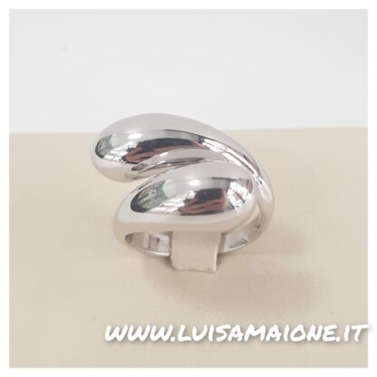 Anello Argento Rodiato "Incrocio" - immagine 3