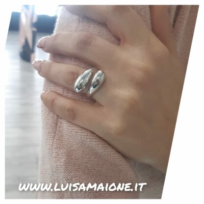 Anello Argento Rodiato "Incrocio" - immagine 2