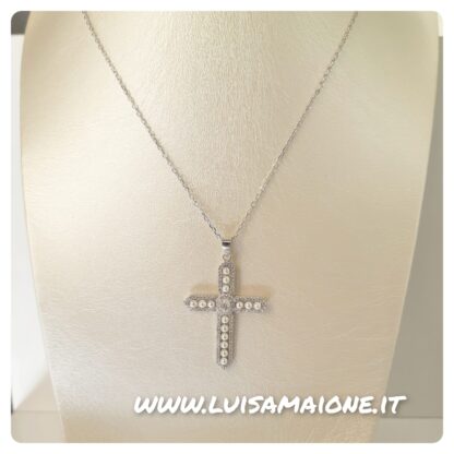 Croce in Argento 925 con Microperle e Zircone - immagine 3