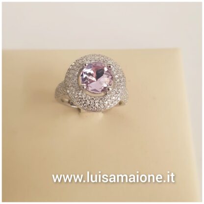 Anello Argento Rodiato 925 con Zircone Rosa – Luisa Maione Selection - immagine 3