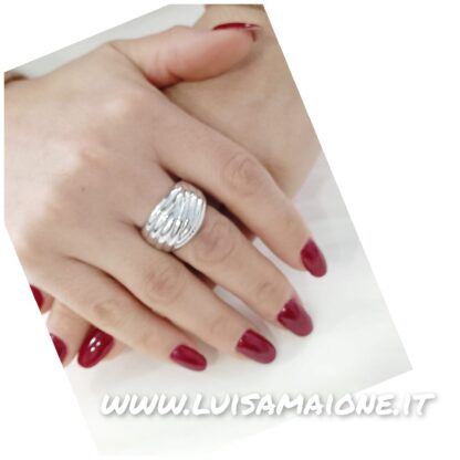 Anello Fascia Bombata Intrecciata – Luisa Maione Selection - immagine 2